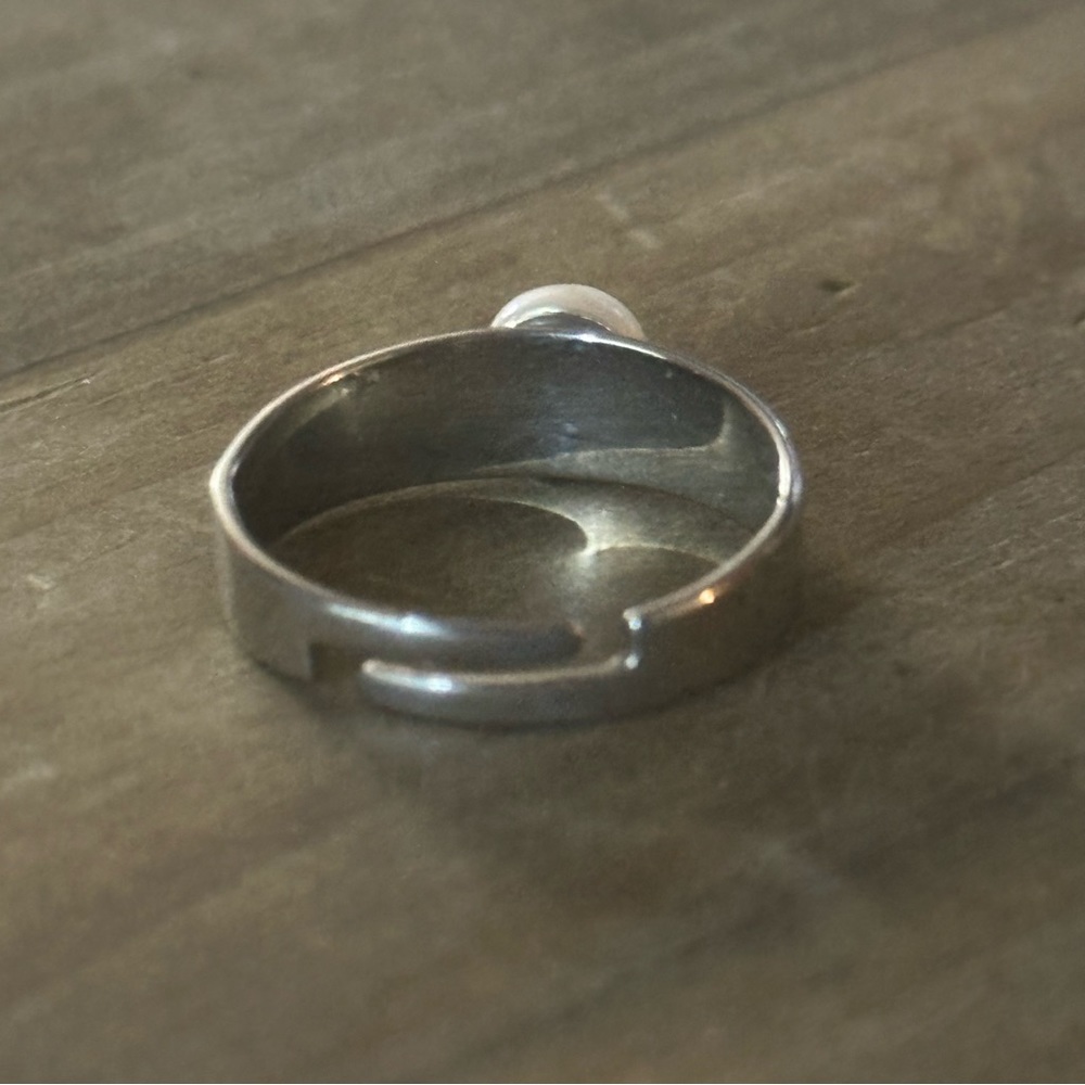 Vintage genuine pearl adjustable ring - Picture 5 of 7